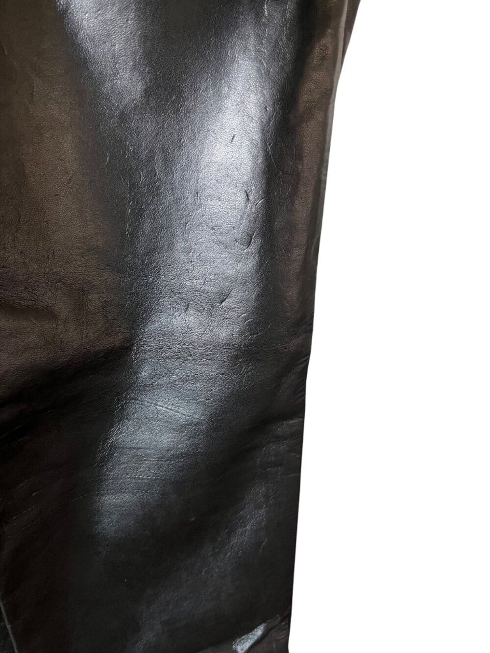 Agolde Women Size 29 90s Pinch Waist Leather Pants Black High-Waist Straight-Leg - Picture 4 of 10